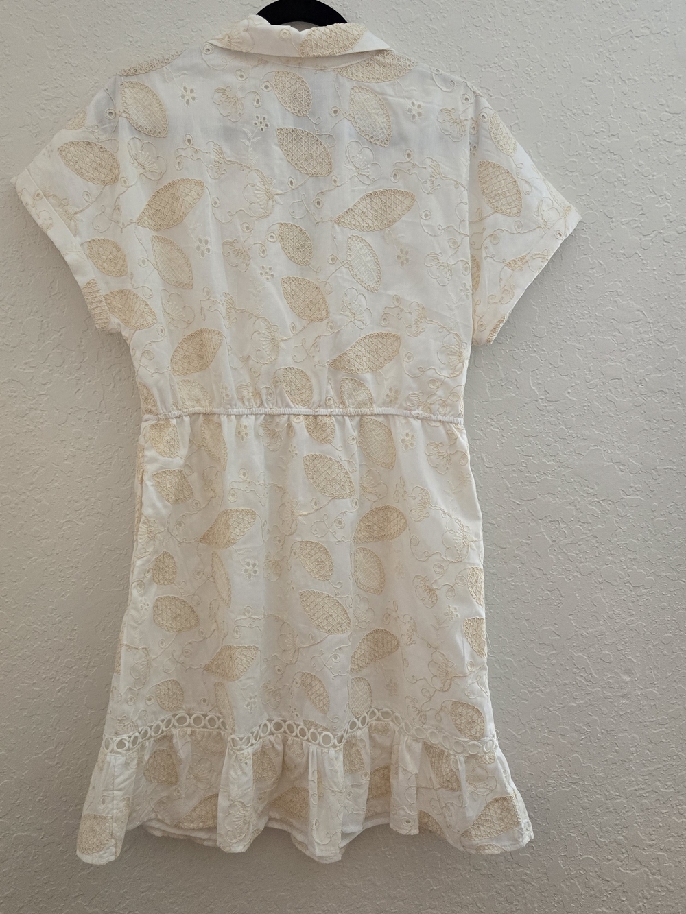 Sam Edelman Embroidered Mini Dress Ruffle Boho Coastal Cottagecore Resortwear 12 - Picture 8 of 12